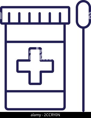bouteille de médicaments avec coton-tige de style icône illustration vectorielle Illustration de Vecteur