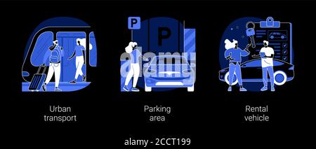 Illustrations vectorielles abstraites du trafic automobile. Illustration de Vecteur