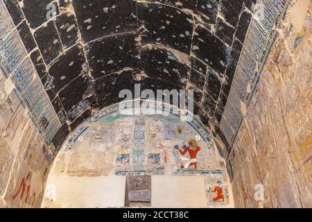 Temple Hatshepsut, Deir al-Bahri, Vallée des Rois, Louxor, Égypte Banque D'Images