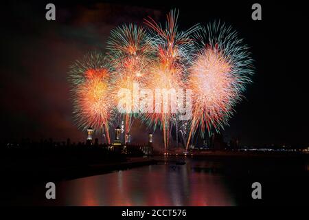 Feux d'artifice à Putrajaya, Malaisie Banque D'Images