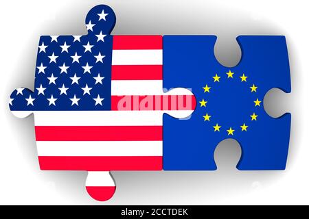 Coopération entre l'Union européenne et les États-Unis d'Amérique. Le concept Banque D'Images