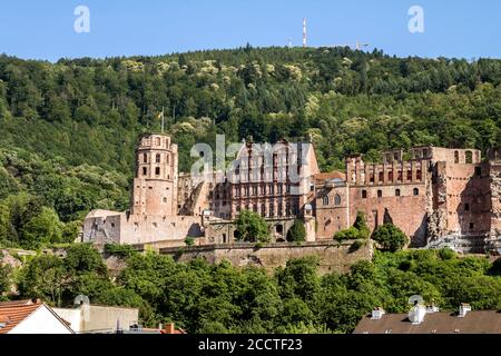 Heidelberg, Allemagne : le château (la ruine du château) à Heidelberg, Bade-Wurtemberg, Allemagne Banque D'Images