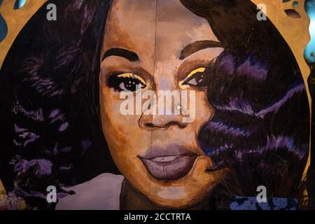 Louisville, Kentucky, États-Unis. 23 août 2020. Un portrait de Breonna Taylor se trouve dans le parc Jefferson Square comme un mémorial le 23 août 2020 à Louisville, Kentucky . ( Credit: Chris Tuite/image Space/Media Punch)/Alamy Live News Banque D'Images