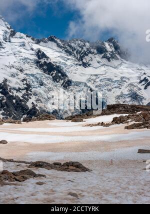 Panorama de la route Mueller Hut à Mt. Parc national Cook, Île du Sud/Nouvelle-Zélande Banque D'Images