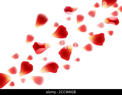 Pétales rouges volants Illustration de Vecteur