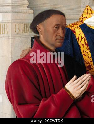 Jean Fouquet - Etienne Chevalier avec Saint Stephen - détail 01. Banque D'Images