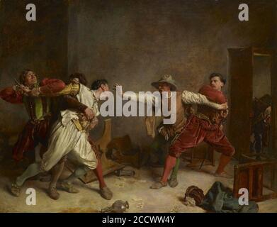 Jean Louis Ernest Meissonier (1815-91) - la Rixe (le Brawl) Banque D'Images