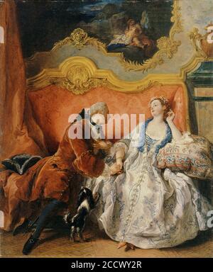 Jean-François de Troy - la déclaration d'amour. Banque D'Images