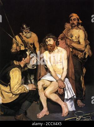 Jésus moqué par les soldats. 1864-1865. Édouard Manet. Banque D'Images