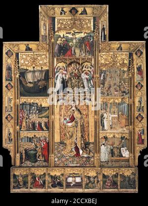 Joan Reixach - retable de Saint Ursula et des onze Mille Virginie Banque D'Images