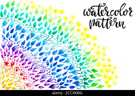 Motif aquarelle fleuri en dégradé coloré. Banque D'Images