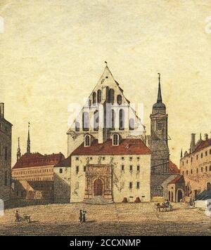 Johann Franke - Die Sophienkirche in Dresden UM 1800. Banque D'Images