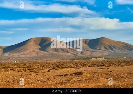 Paysage stérile près de Tindaya, Fuerteventura, îles Canaries, Espagne Banque D'Images