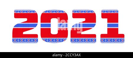 2021 cartes et banderoles tricotées en cristal et nouvel an. Illustration de Vecteur