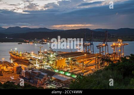 Port de Balboa dans le canal de Panama, province de Colon, Panama Banque D'Images