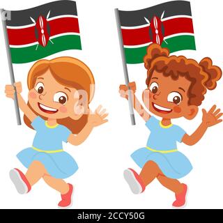 Drapeau du Kenya dans la main Illustration de Vecteur