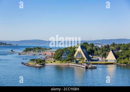 Musée Norsk Maritimt, Musée Frammuseum (Musée des expéditions polaires), Musée Kon-Tiki, Île des musées Bygdoy, Oslo, Norvège Banque D'Images