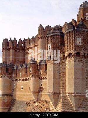 Espagne. Château de Coca. Forteresse gothique / mauresque du XVe siècle. Banque D'Images