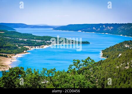 Lac de Sainte-Croix, Gorges du Verdon, Gorges du Verdon Provence-Alpes-Côte d'Azur, Provence, France, Europe Banque D'Images