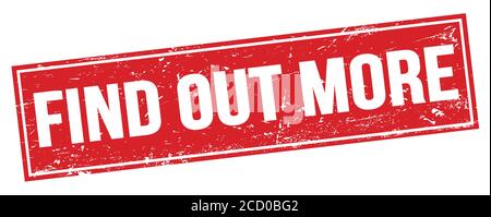 POUR EN SAVOIR PLUS de texte sur l'enseigne rouge de timbre rectangulaire grungy. Banque D'Images