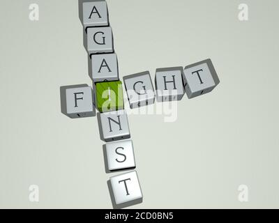 memorial Day 4 juillet : LUTTE CONTRE les mots croisés par des lettres de dés cubes, illustration 3D Banque D'Images