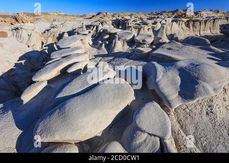 Région sauvage de Bisti de na Zin, près de Farmington, Nouveau-Mexique. Banque D'Images