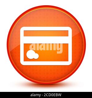 Icône de carte de crédit isolée sur un bouton rond orange brillant illustration abstraite Banque D'Images