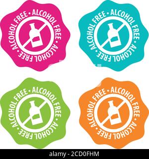 Badges sans alcool. Vecteur Eps10. Illustration de Vecteur