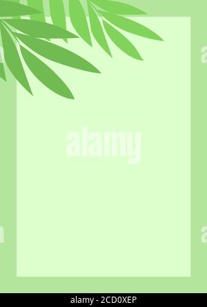 Affiche avec emplacement pour le texte et plante verte. Illustration de Vecteur