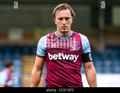 Mark Noble de West Ham s'est Uni lors du match amical avant la saison 2020/21 entre Wycombe Wanderers et West Ham United à Adams Park, High Wycombe, Angleterre, le 25 août 2020. Photo de Liam McAvoy. Banque D'Images