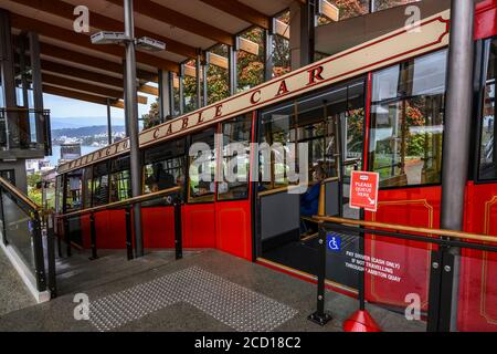 Le téléphérique de Wellington est un funiculaire situé à Wellington, en Nouvelle-Zélande, entre Lambton Quay, la principale rue commerçante, et Kelburn, une banlieue... Banque D'Images