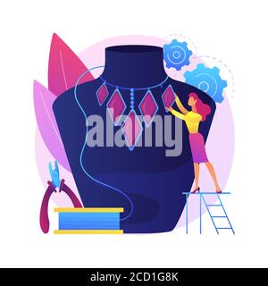 Illustration vectorielle abstraite de concept de bijoux faits main. Illustration de Vecteur