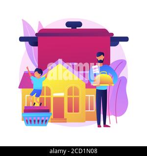 Illustration vectorielle abstraite de concept de dads rester à la maison. Illustration de Vecteur