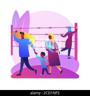 Illustration du vecteur de concept abstrait de migration de frontière. Illustration de Vecteur