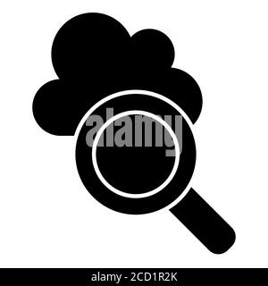 Icône Glyph analyse des données de recherche dans le Cloud Banque D'Images