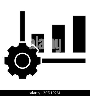 Data Engine Data Analytics icône Glyph Banque D'Images