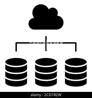 Cloud Sharing Data Analytics icône Glyph Banque D'Images