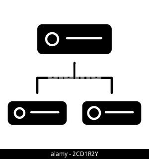 Icône Glyph de partage de données d'analyse de serveur Banque D'Images