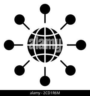 Data Networking Data Analytics Glyph, icône Banque D'Images