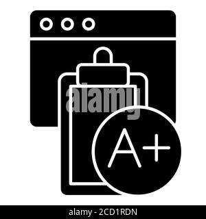 Résultat de la remise des diplômes en ligne Glyph icône Banque D'Images