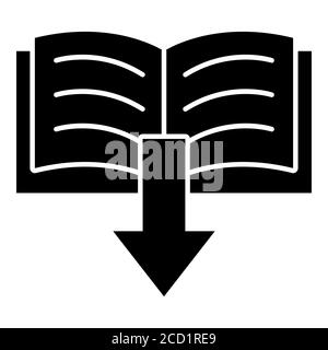 Téléchargement de l'icône Glyph de l'éducation en ligne du livre Banque D'Images