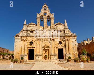 Arkadi, Grèce - 19 août 2020 - l'église du monastère historique dans le célèbre monastère Arkadi sur l'île de Crète Banque D'Images