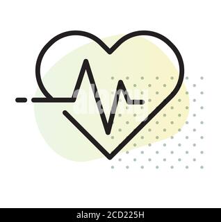 Cœur avec icône de stock de symboles ECG comme fichier EPS 10 Illustration de Vecteur