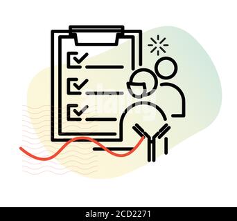 Etude d'anticorps pour le coronavirus dans la communauté - icône comme EPS 10 fichier Illustration de Vecteur