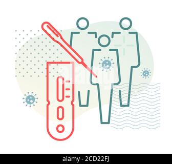 Dépistage communautaire - Test sérologique (anticorps) - icône en EPS 10 fichier Illustration de Vecteur