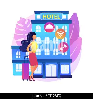 Illustration du vecteur de concept abstrait du service Motel. Illustration de Vecteur