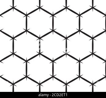 Motif sans couture avec lignes noires (6 pans) Illustration de Vecteur