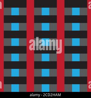 Motif avec bandes bleu et rouge entrelacées Illustration de Vecteur