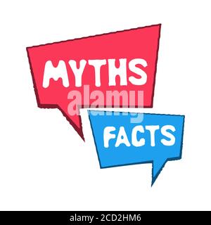 Mythes faits. Icônes de bulles de parole. Illustration vectorielle sur fond blanc Illustration de Vecteur