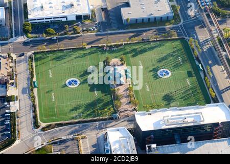 Campus d'athlétisme El Segundo. Terrain d'athlétisme en plein air ouvert par David Beckham et Zinedine Zidane à Los Angeles, Californie, États-Unis. Terrain de football. Banque D'Images